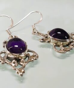 Ametüst hõbepitsiga kõrvarõngad