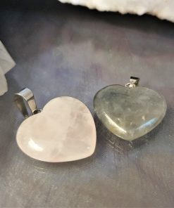üdamekujuline ripats_roosakvartsja suitsukvarts_crystaltherapy.ee