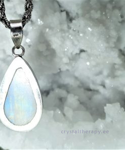 Sinise vikerkaare kuukiviga hõberipats