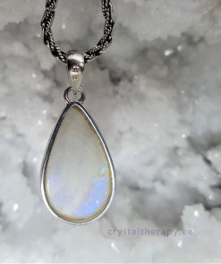 Sinise vikerkaare kuukiviga hõberipats