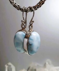 Larimar hõbekõrvarõngad