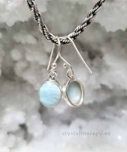 Larimar hõbekõrvarõngad