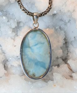 Larimar ovaalne suur hõberipats