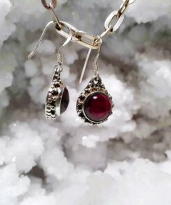 Granaat hõbekõrvarõngad