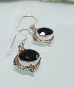 Suitsukvarts fassett hõbekõrvarõngad