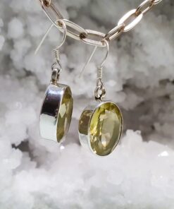 Tsitriin fassett hõbekõrvarõngad