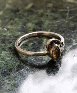 Tsitriin minimalistlik hõbesõrmus